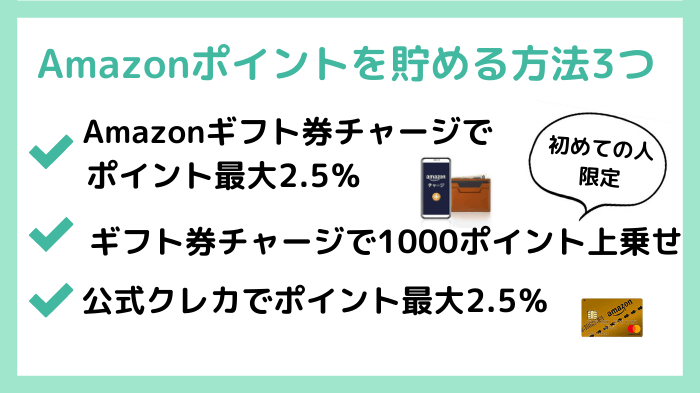 Amazonポイントを貯める方法3つ